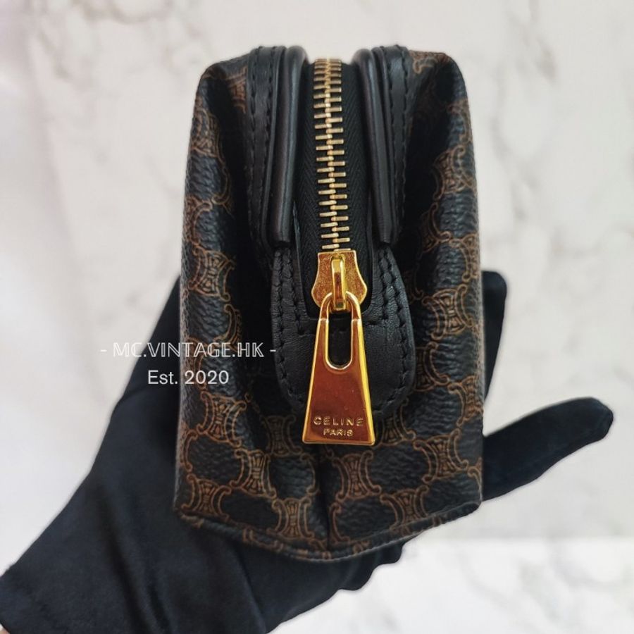 CELINE Vintage Mini Pouch 中古 老花 雲朵包 化妝包-9
