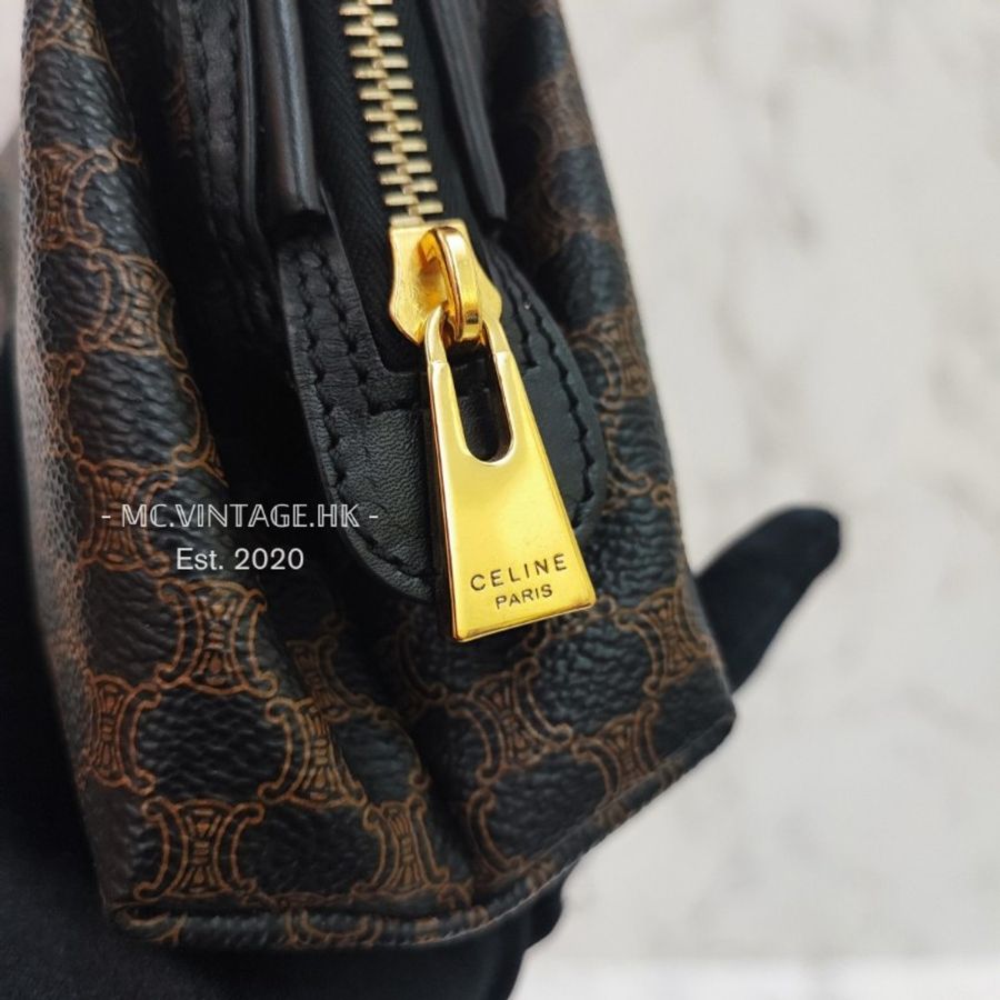 CELINE Vintage Mini Pouch 中古 老花 雲朵包 化妝包-10