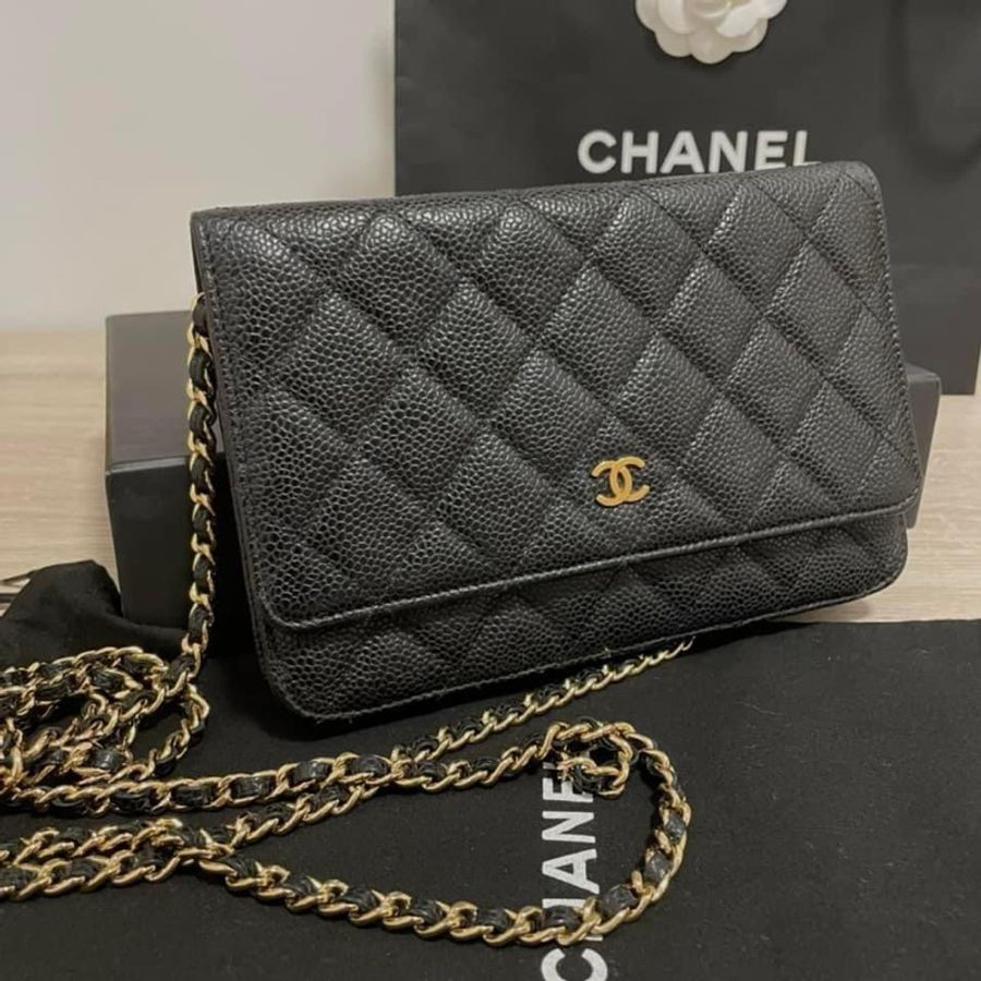 【已售】CNANEL WOC 黑金荔枝皮經典款-6