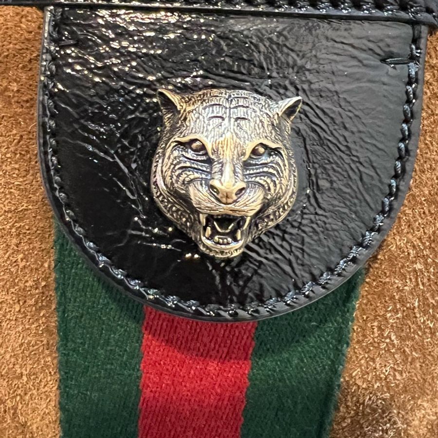Gucci 鹿皮滾牛皮托特包-11