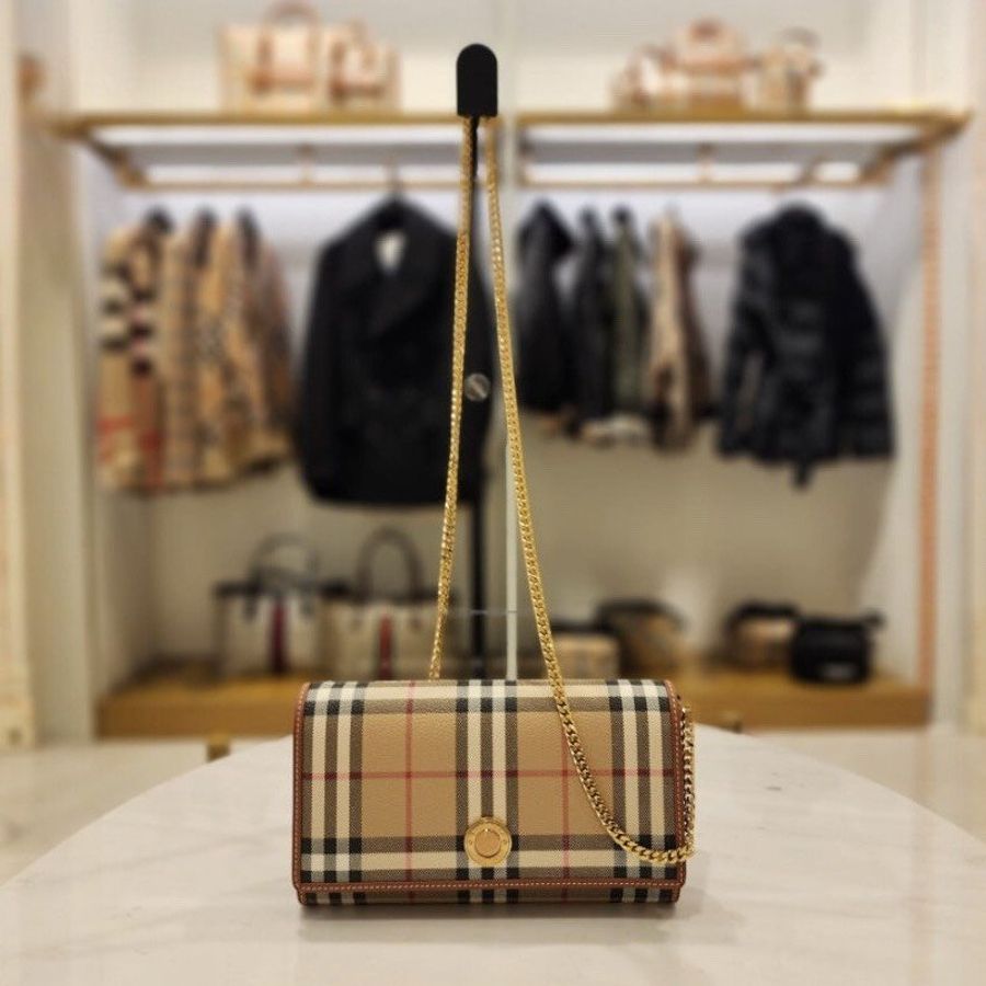 🎁當季特價🎁Burberry80944201格紋長款皮夾/錢包 典藏米色-9