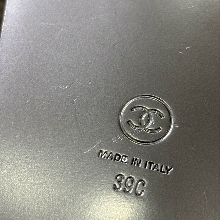 CHANEL G45507 LOGO 雙C金釦 黑色 牛皮 菱格紋 皮穿鍊 勃肯鞋 拖鞋 平底鞋 涼鞋-15