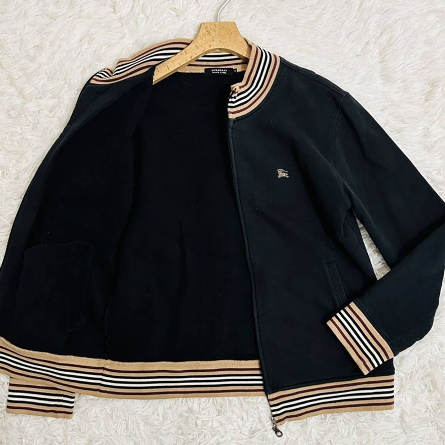 戰馬刺繡Burberry 高領內刷毛連帽外套(黑/M)-0