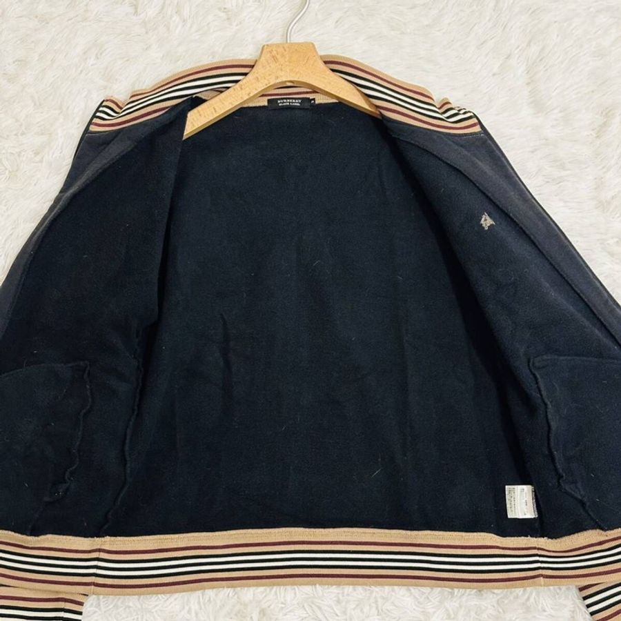 戰馬刺繡Burberry 高領內刷毛連帽外套(黑/M)-5