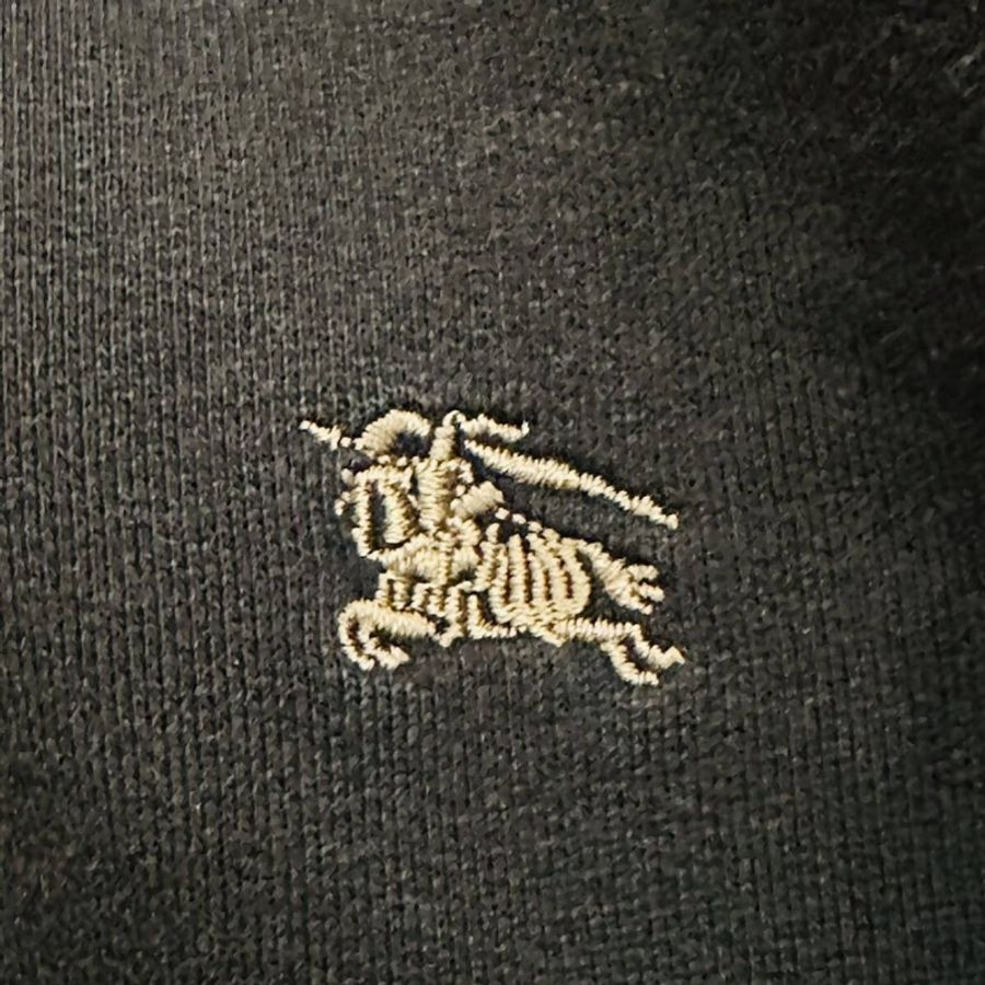 戰馬刺繡Burberry 高領內刷毛連帽外套(黑/M)-16