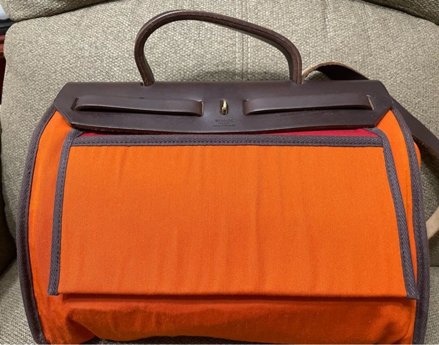 愛馬仕經典橘色Herbag 31-1