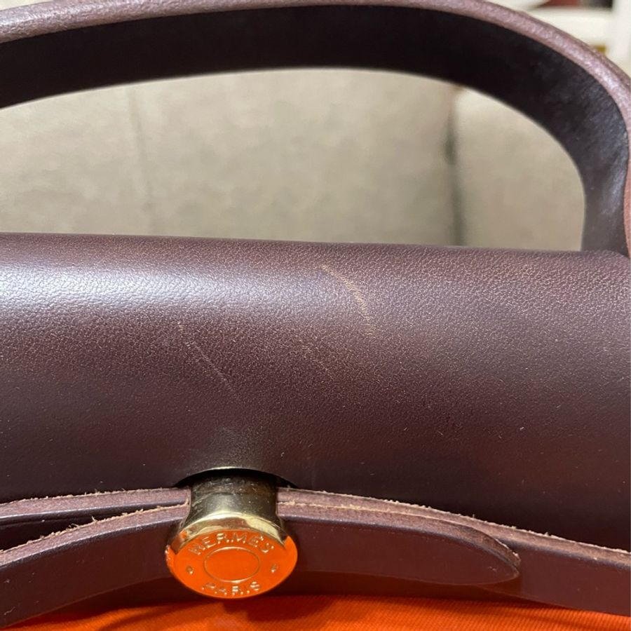 愛馬仕經典橘色Herbag 31-25