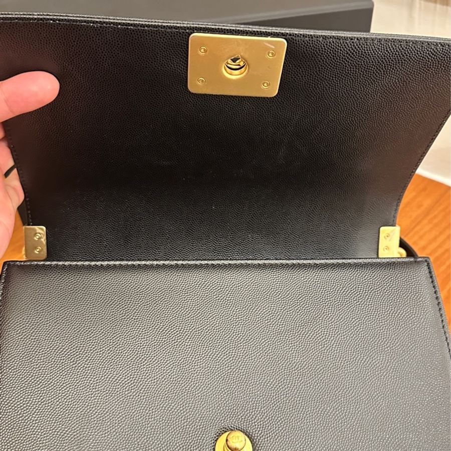 CHANEL 黑荔枝復古金BOY鏈包25-17