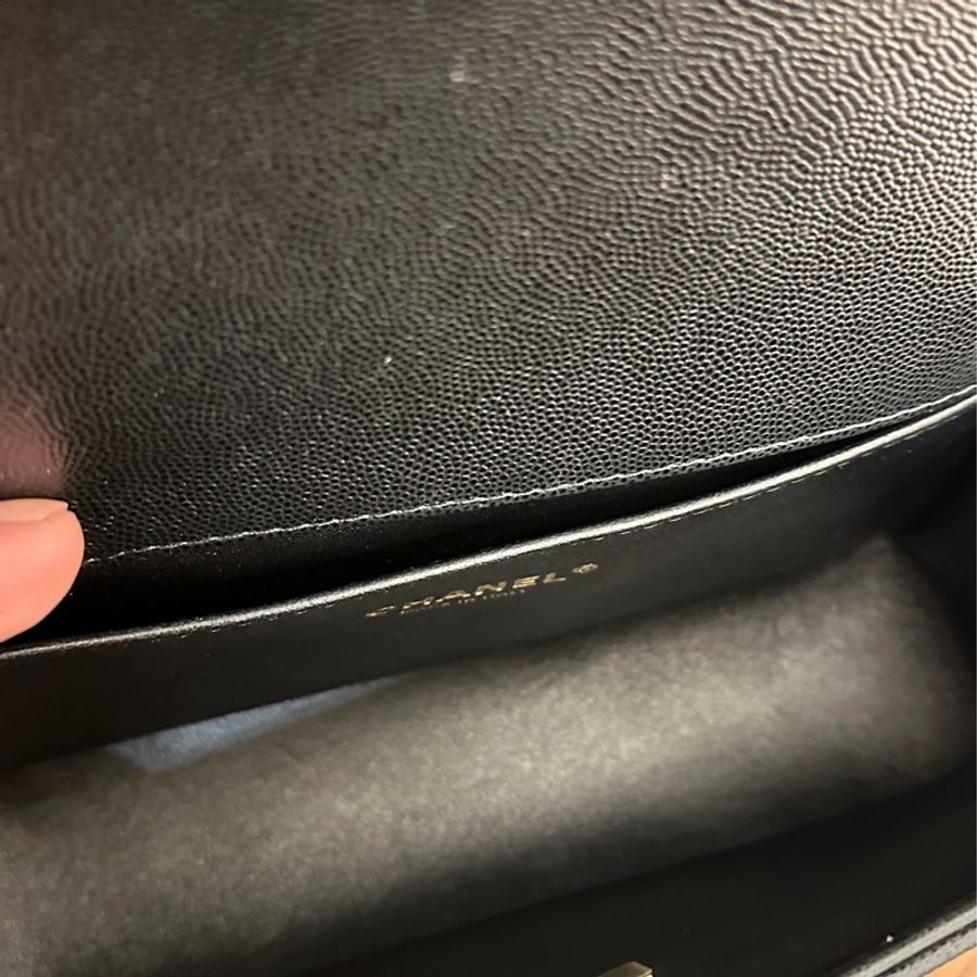 CHANEL 黑荔枝復古金BOY鏈包25-20