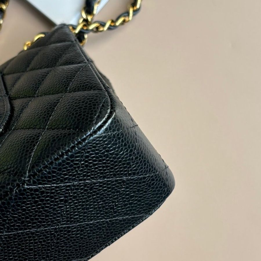 ::CHANEL:: CF25 COCO 25 黑金菱格紋包-6