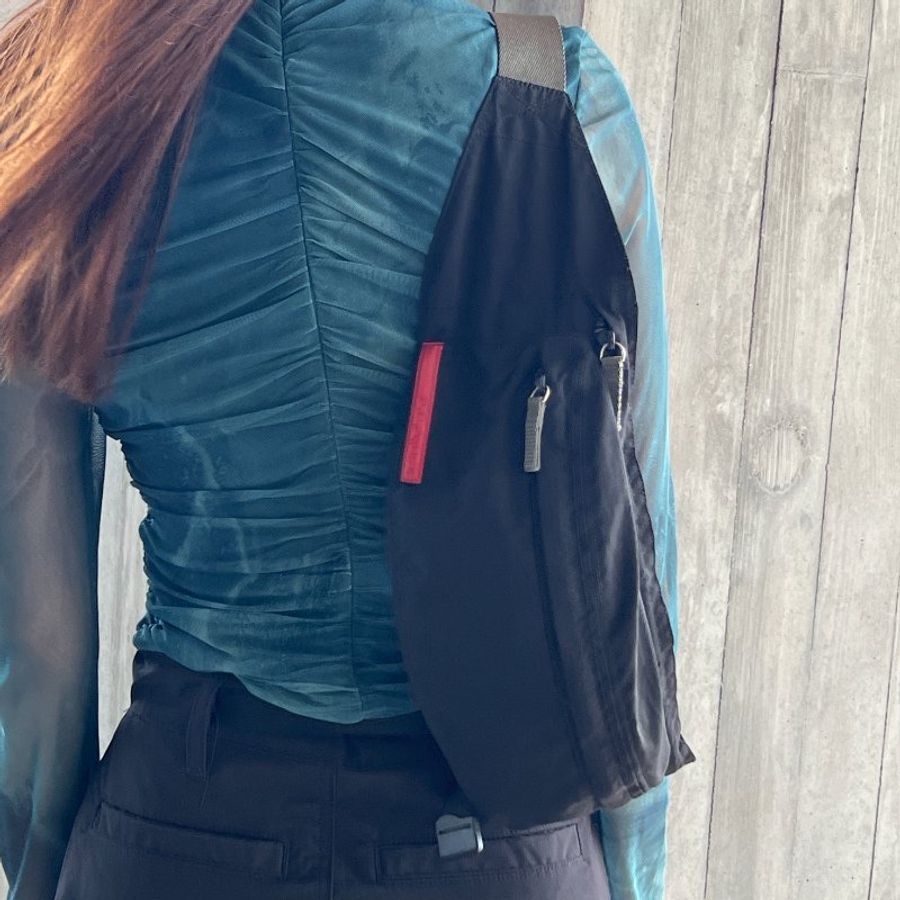 | RARE TO GO 中古 | PRAD尼龍黑色腰包 側背包 | VINTAGE-1