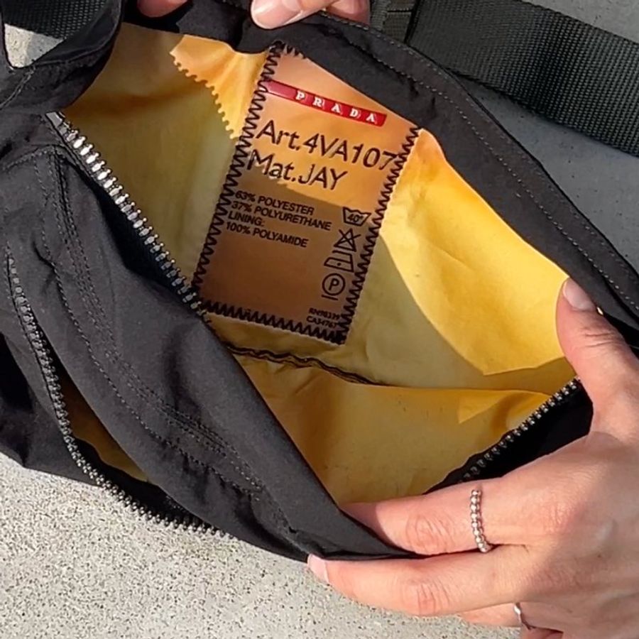 | RARE TO GO 中古 | PRAD尼龍黑色腰包 側背包 | VINTAGE-8