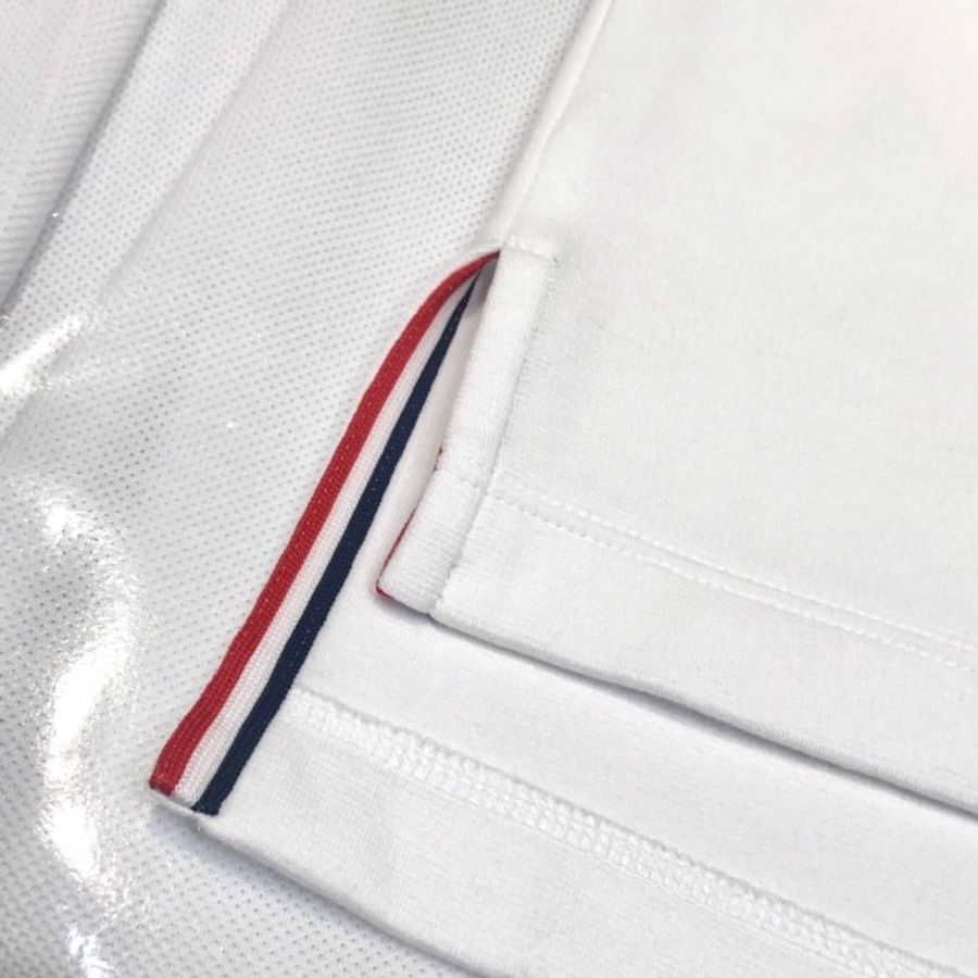 THOM BROWNE 白色棉質灰四槓短袖T恤 3號-5