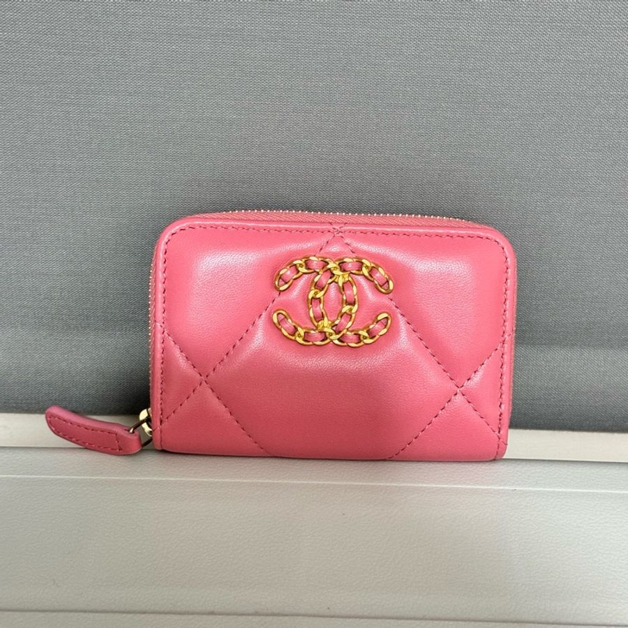 chanel CLASSIC ZIPPED COIN PURSE pink-6