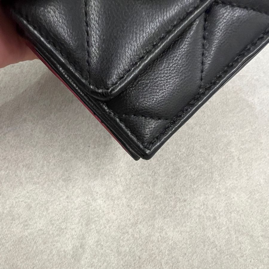 Chanel 19 mini 黑金三折短夾-28