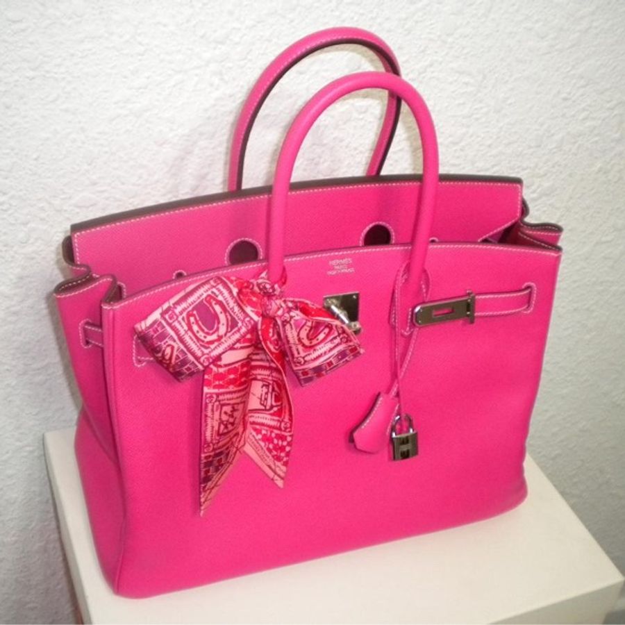 Hermes Birkin 35 Rose Tyrien-Candy E5 糖果粉紅色銀扣-附收據-全新-5