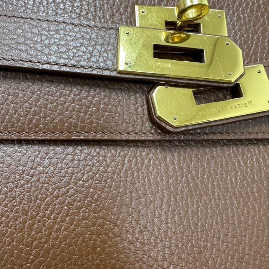 Hermes真品正品金棕限量Kelly 40凱莉包birkin低價起標-4