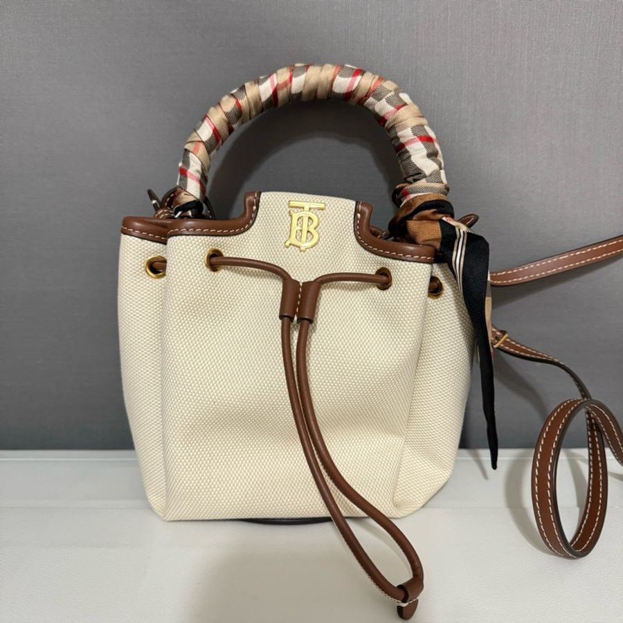 Burberry canvas水桶手提袋-5