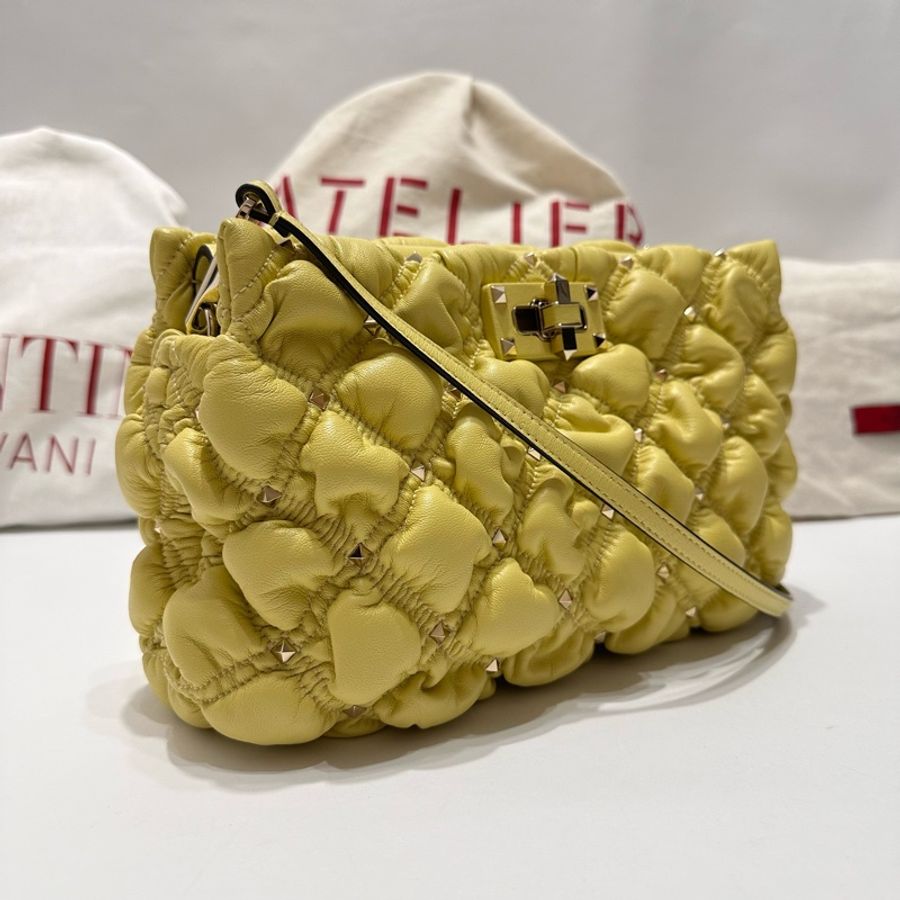 Rockstud SpikeMe 菱形圖案壓花羊皮手拿/肩背包-1