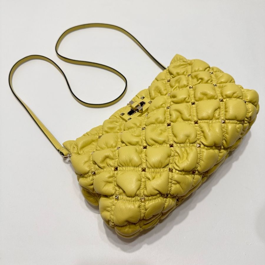 Rockstud SpikeMe 菱形圖案壓花羊皮手拿/肩背包-2