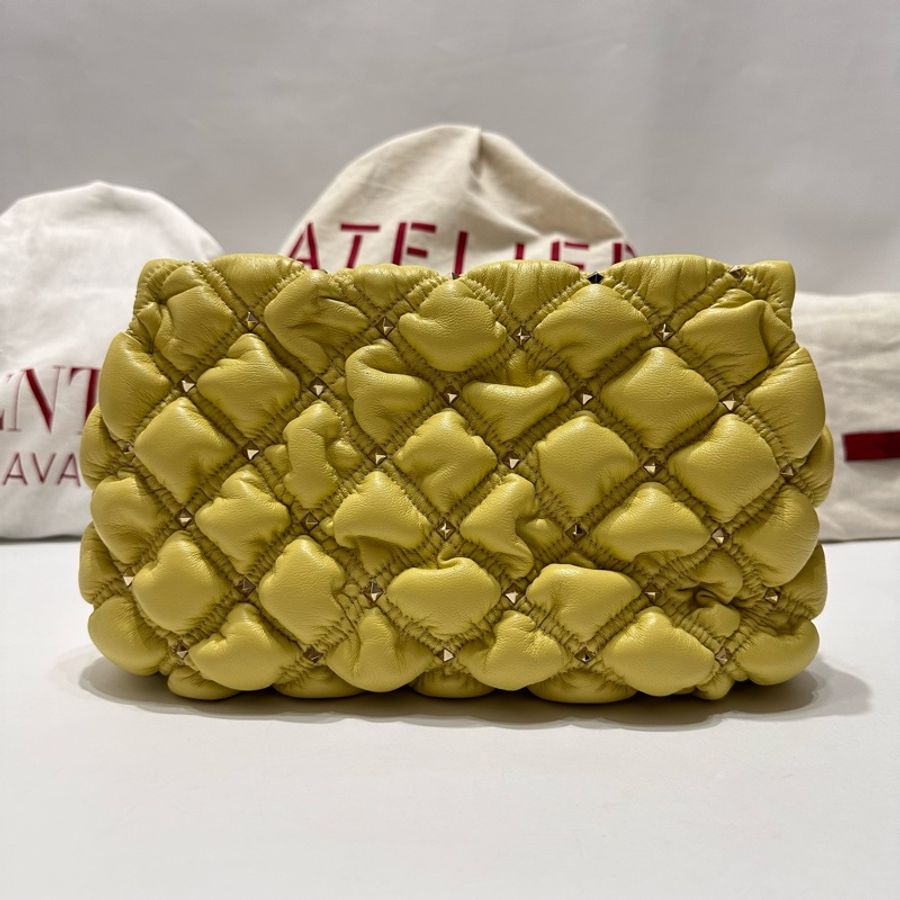 Rockstud SpikeMe 菱形圖案壓花羊皮手拿/肩背包-9