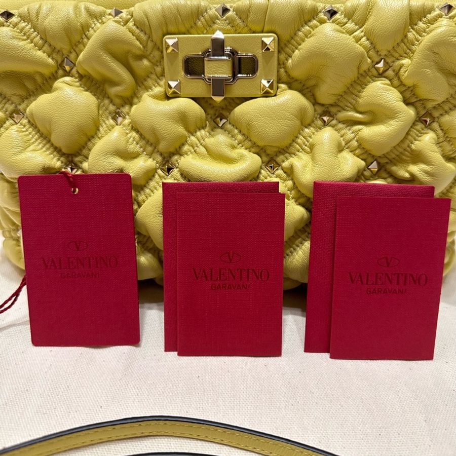 Rockstud SpikeMe 菱形圖案壓花羊皮手拿/肩背包-22
