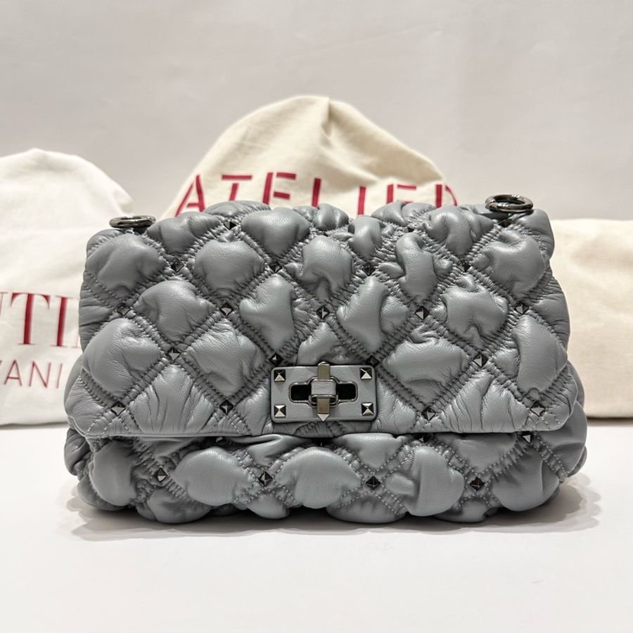 Rockstud SpikeMe 菱形圖案壓花羊皮鏈條包-7