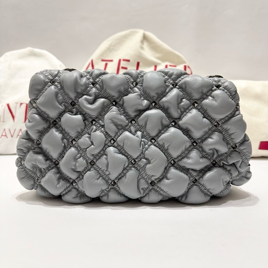 Rockstud SpikeMe 菱形圖案壓花羊皮鏈條包-9