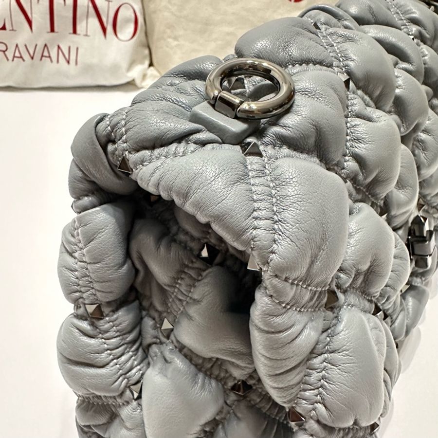 Rockstud SpikeMe 菱形圖案壓花羊皮鏈條包-14