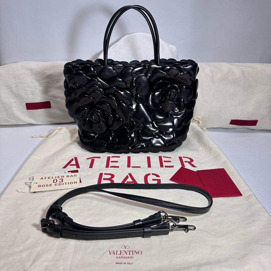 Atelier leather handbag 黑-26