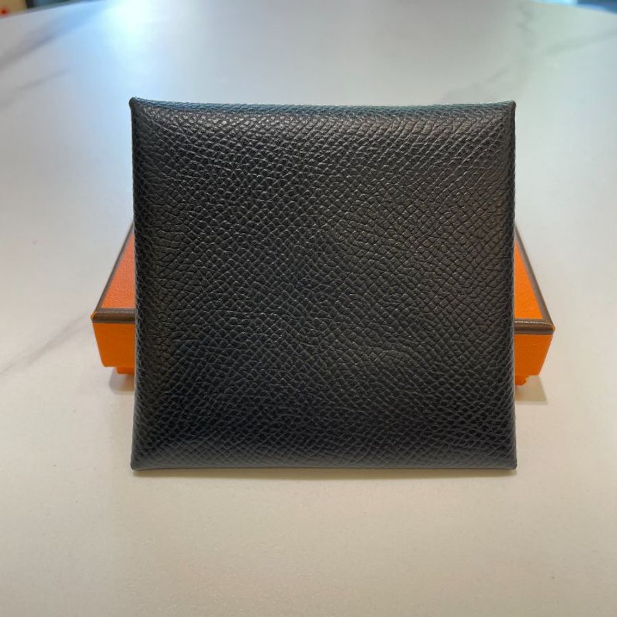 【舊愛新歡】HERMES 經典Bastia系列EPSOM牛皮方型暗釦零錢包-2