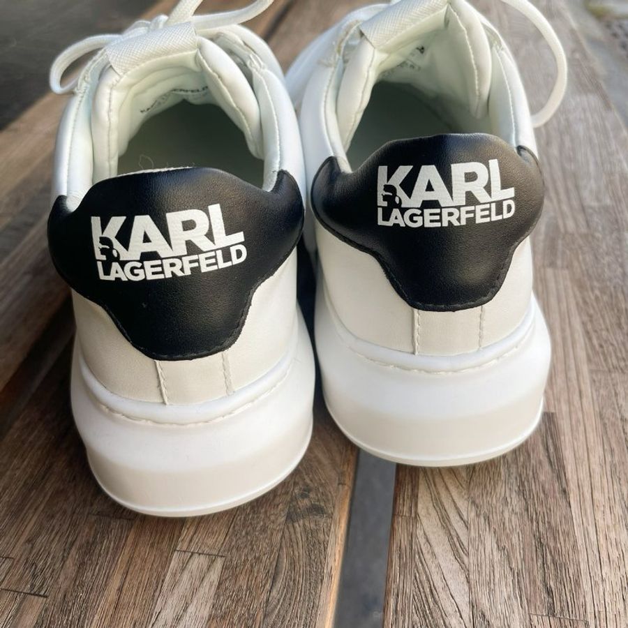Karl Lagerfeld 卡爾白色皮革休閒鞋【未使用】 #41-8