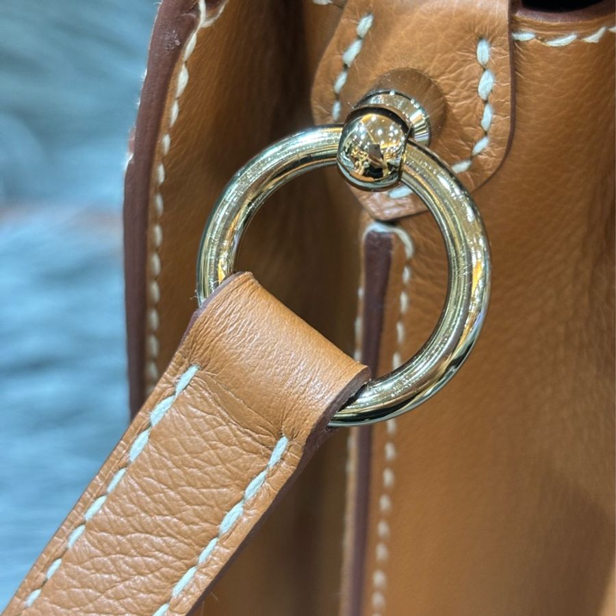 HERMES ROULIS 23 麥穗金 金棕 金釦 小豬包 豬鼻 豬鼻子 肩背包 斜背包-16