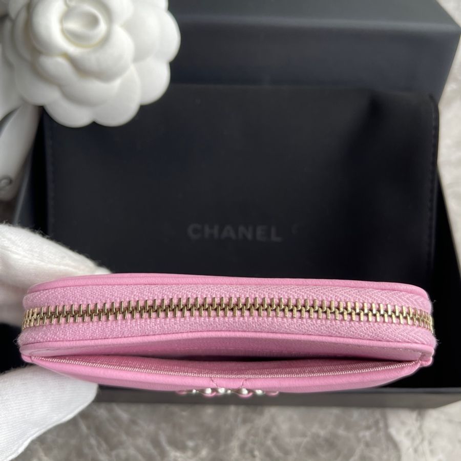 全新全配Chanel 19春季紫粉/葵紫色多用途零錢包&卡包-3