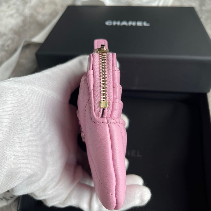 全新全配Chanel 19春季紫粉/葵紫色多用途零錢包&卡包-7
