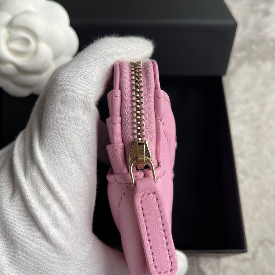 全新全配Chanel 19春季紫粉/葵紫色多用途零錢包&卡包-8