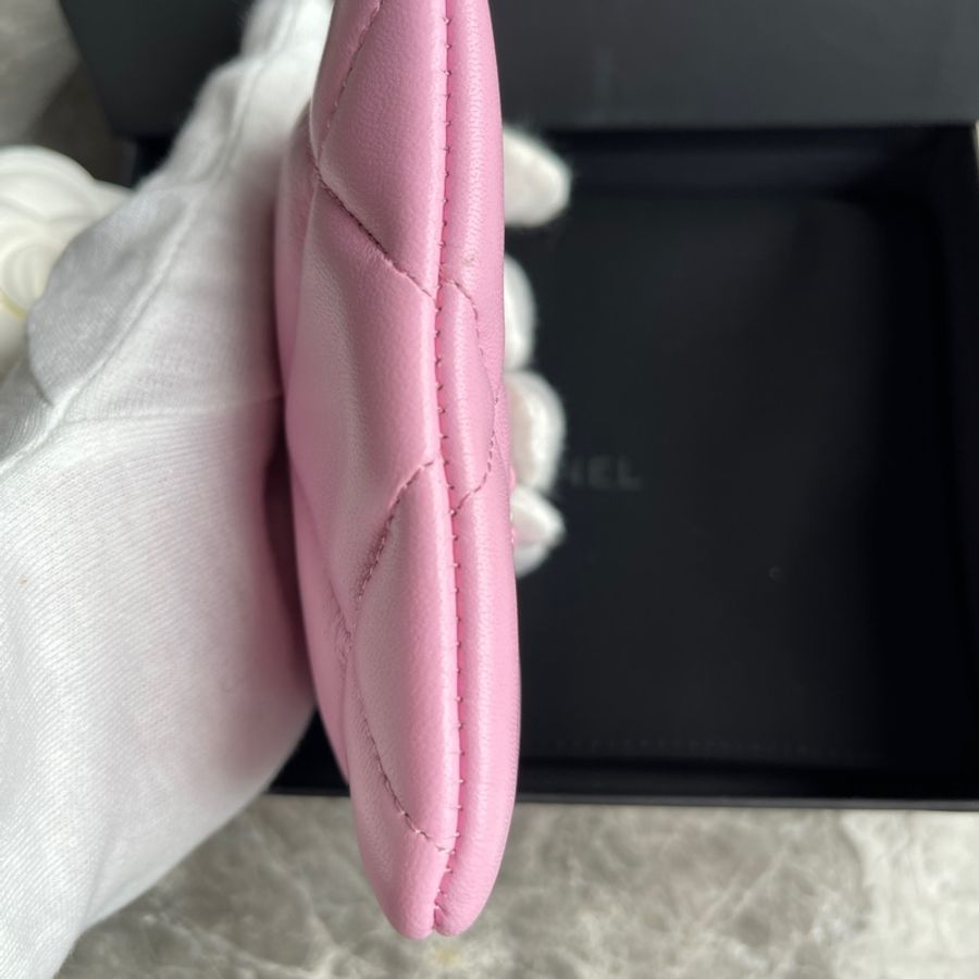 全新全配Chanel 19春季紫粉/葵紫色多用途零錢包&卡包-9