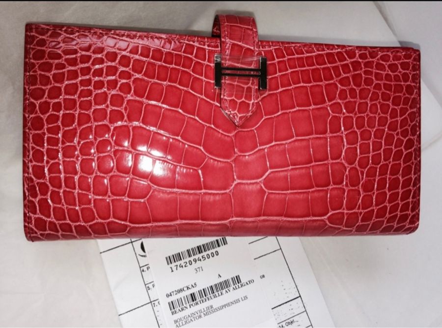 Hermes 愛馬仕 長夾 H wallet鱷魚皮皮夾 全新-5
