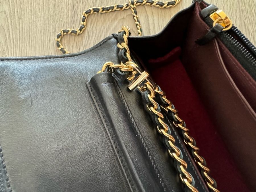 Chanel woc 近全新 羊皮黑金-4
