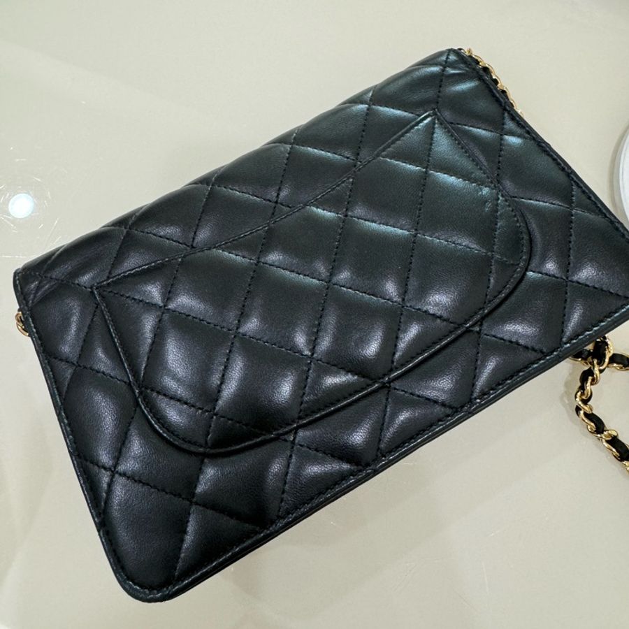 Chanel woc 近全新 羊皮黑金-12