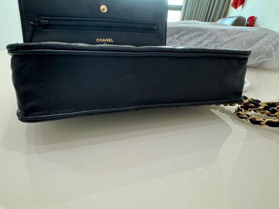 Chanel woc 近全新 羊皮黑金-14