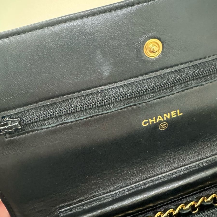 Chanel woc 近全新 羊皮黑金-22