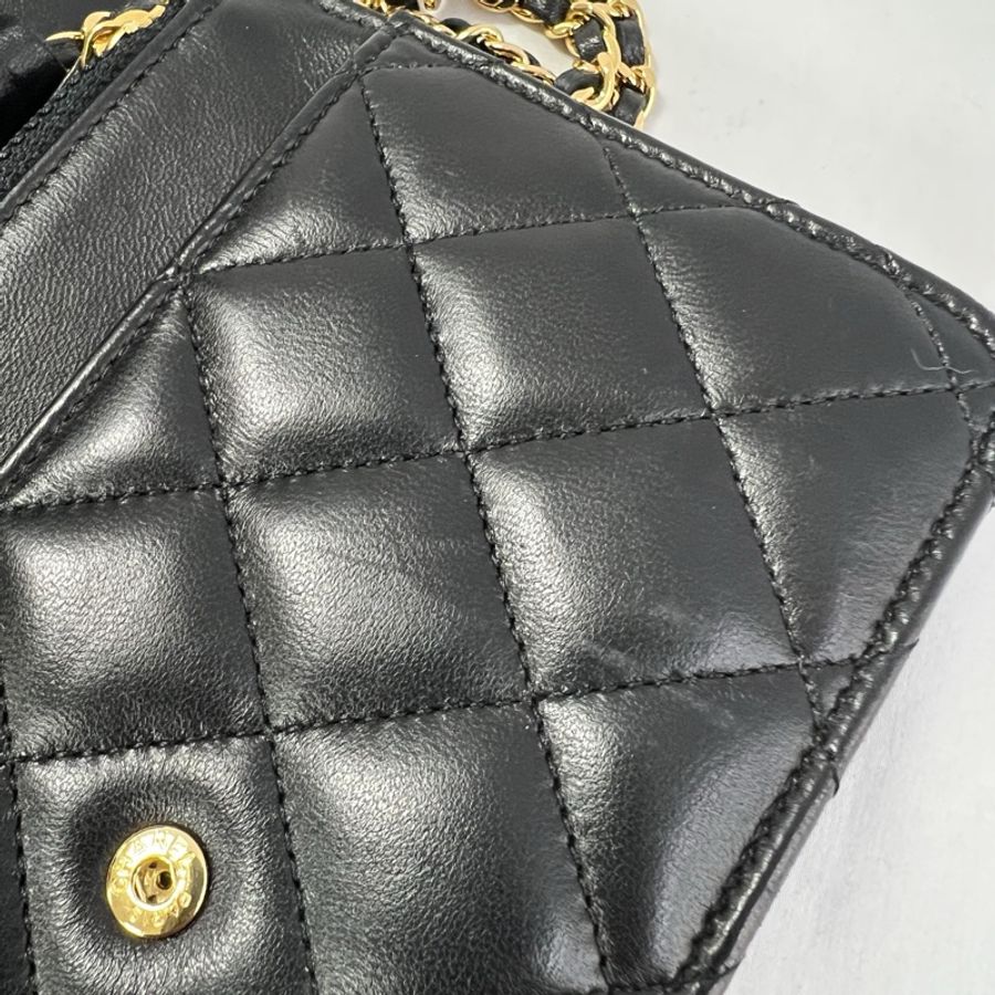 Chanel woc 近全新 羊皮黑金-20