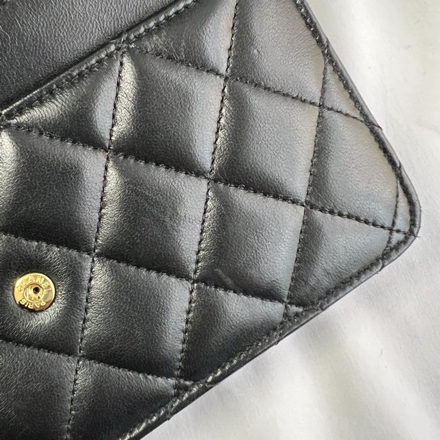 Chanel woc 近全新 羊皮黑金-21