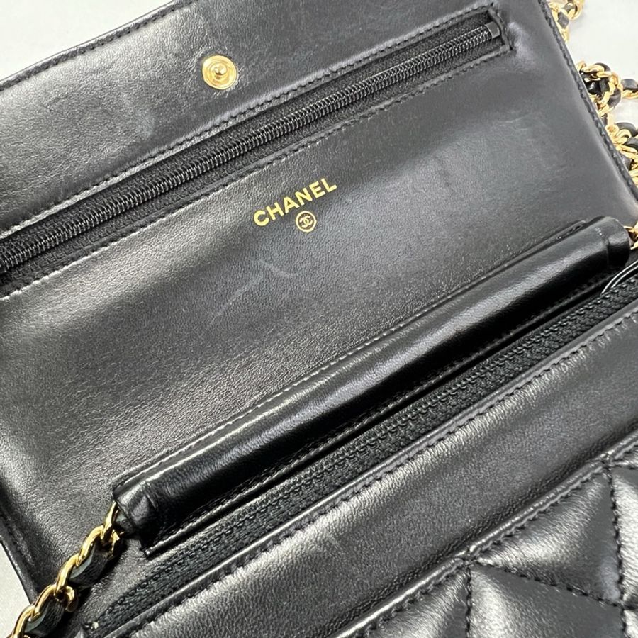 Chanel woc 近全新 羊皮黑金-23