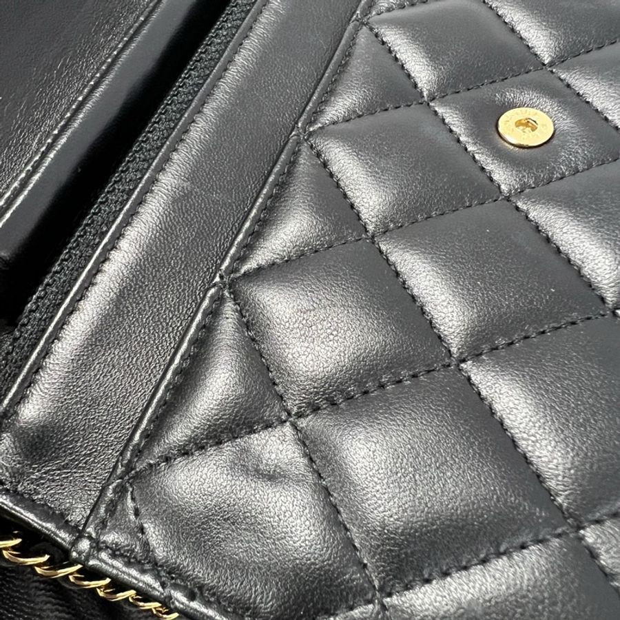 Chanel woc 近全新 羊皮黑金-25