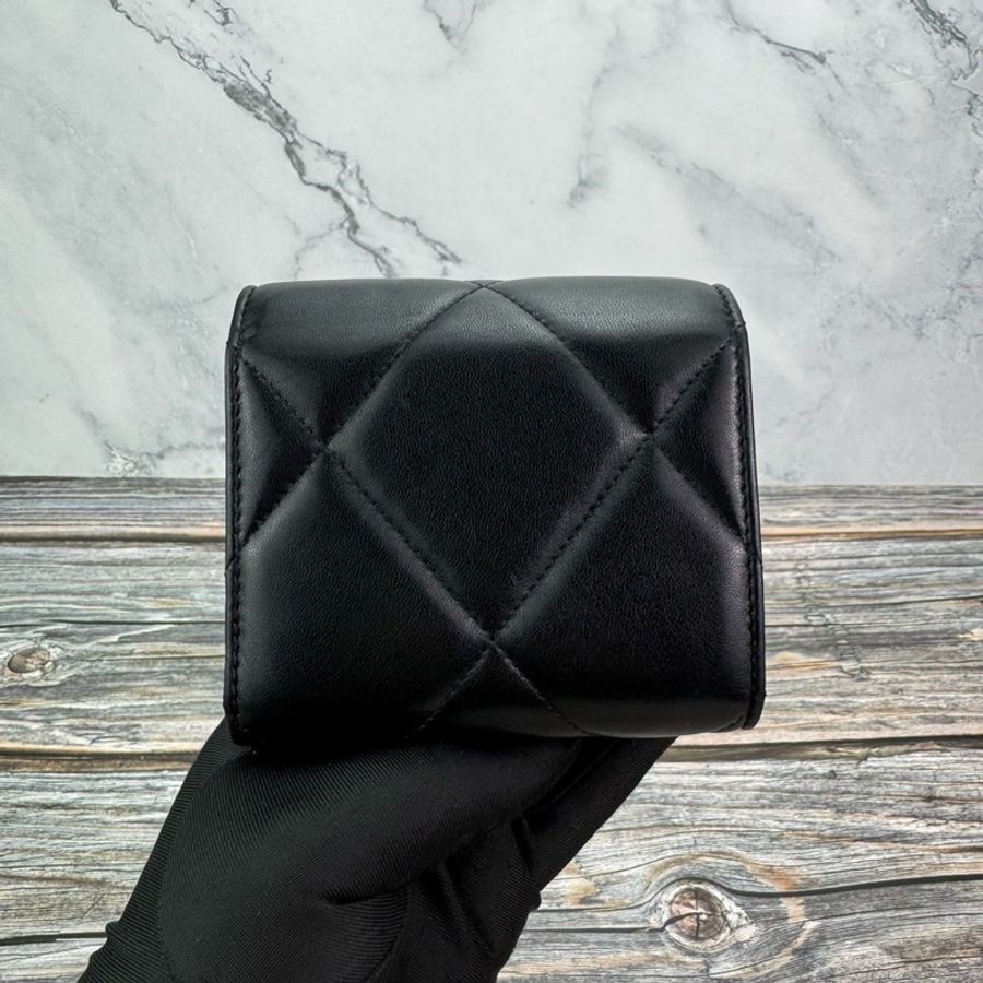 #CHANEL 經典19黑金三折 #短夾 #芯片款-6