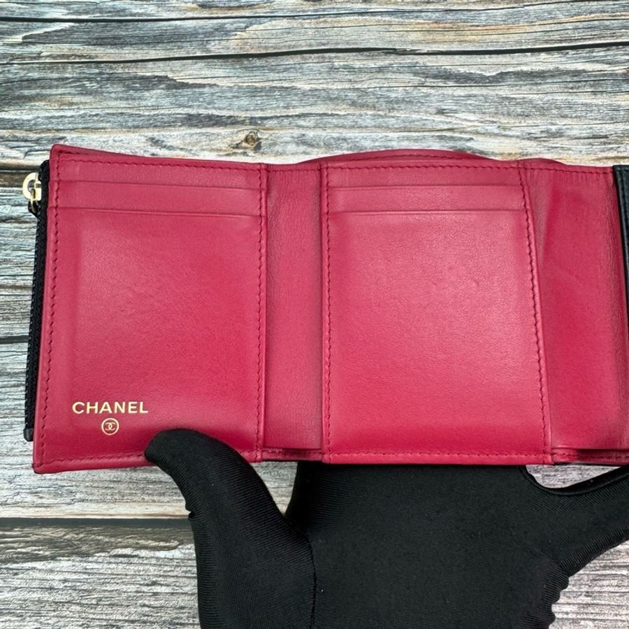 #CHANEL 經典19黑金三折 #短夾 #芯片款-11
