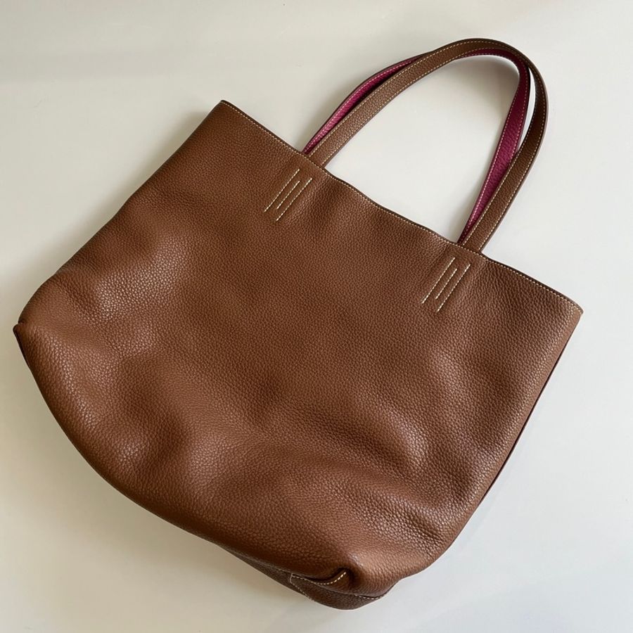 Hermes Double Sens 45 栗子色/ 托斯卡紫色 雙面 雙色 肩背  托特包-1