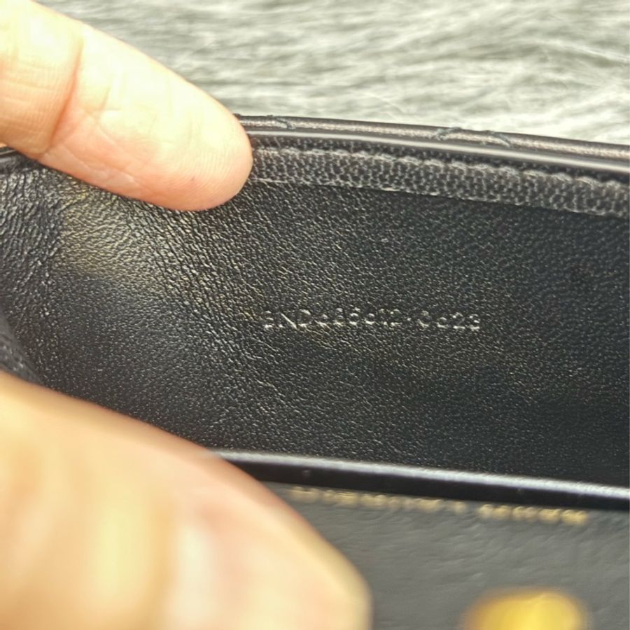 YSL 685612 黑皮 金釦 Gaby Mini鏈帶 菱格 短夾 零錢包 小廢包-19